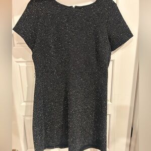 Classic Navy and White Tweed Dress